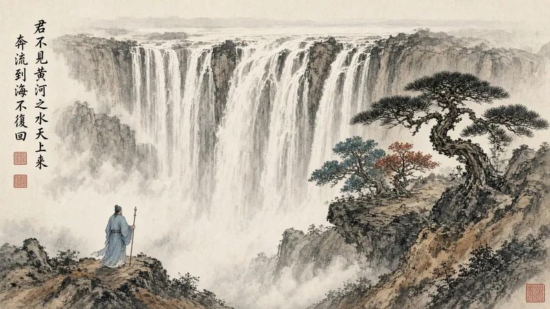Classical ink waterfall illustration from xAI