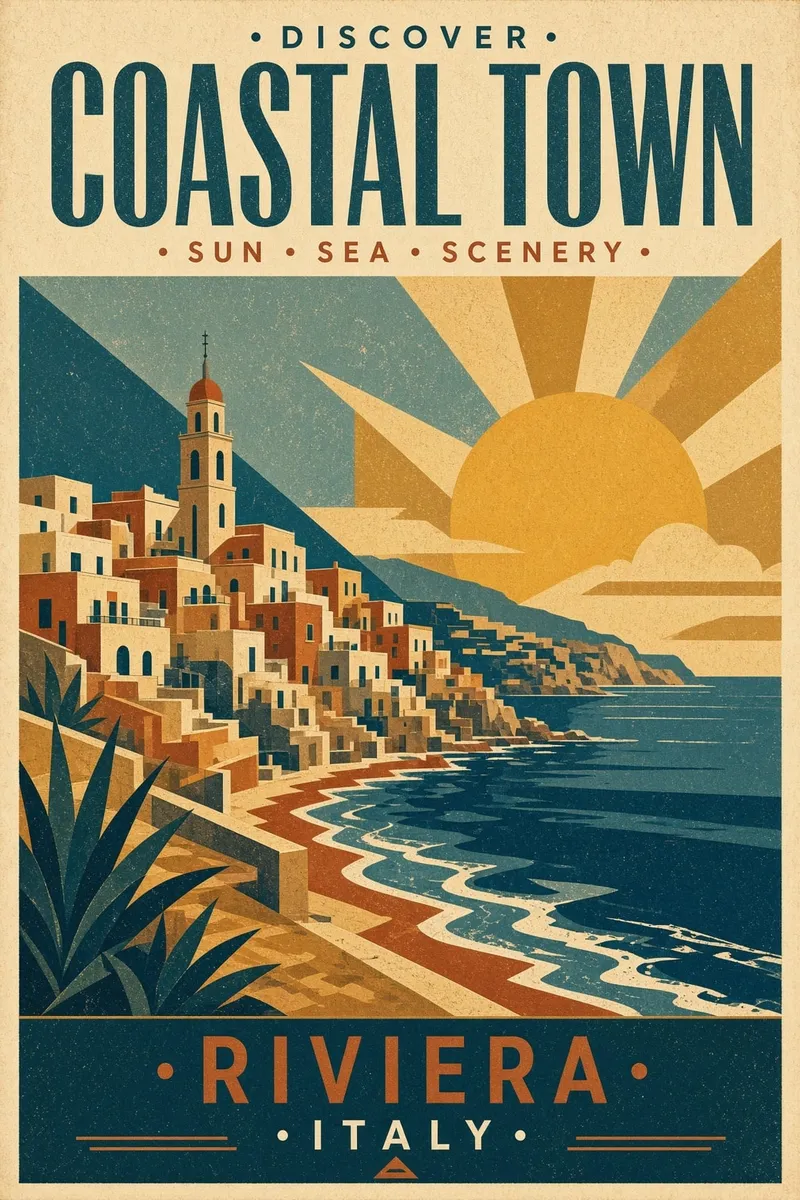 Vintage Italian Riviera poster from xAI