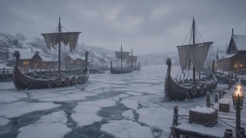 Frozen harbor from xAI's Image 2.0 world set