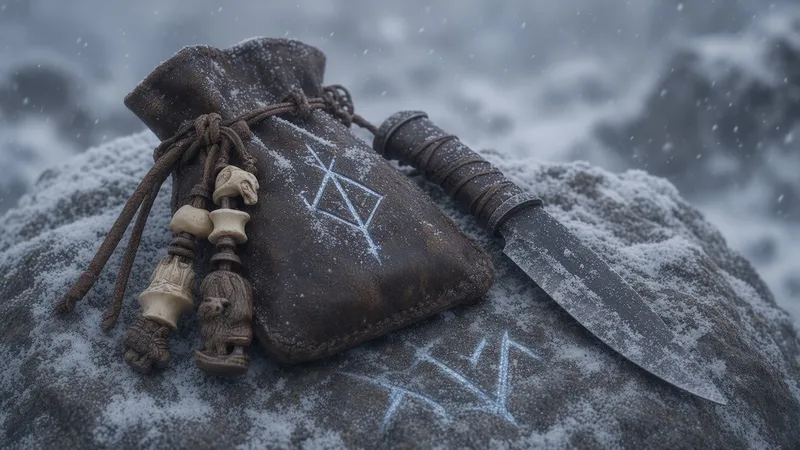 Rune-carved knife prop from xAI
